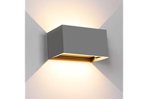 Kingwei 20W Apliques Pared Interior 3000K Blanco Cálido Moderno Lampara Pared Ángulo de Haz Ajustable Lampara de Pared IP65 Impermeabile Lamparas Pa