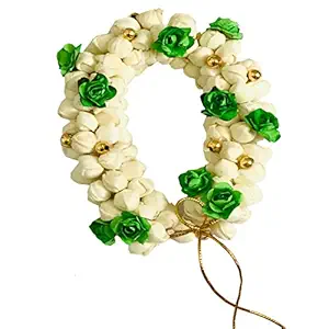 GadinFashion? Hair Artificial Flower Mogra Gajra/Juda, Accessories For Women/Girls (Green)