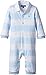 Tommy Hilfiger Baby-Boys Rugby Coverall Long Sleeve Striped Romper, Blue (Baby Blue), 68
