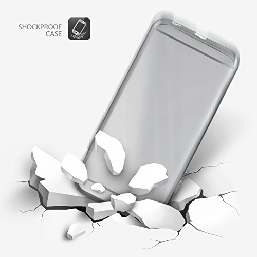 La caja del cromo para Huawei Ascend G7   Funda de silicona transparente con efecto met  lico   Protecci  n de celda fina bolsa de OneFlow   Backcover en Platin-Silver