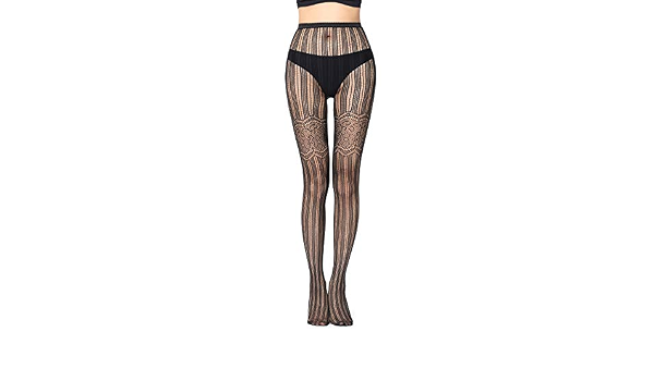 Womens Patterned Black Fishnet Net 
