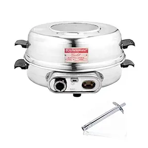 Kitchen Mate Aluminium Senior Round Electric Baking Grilling Auto Oven (Silver) 13 liters