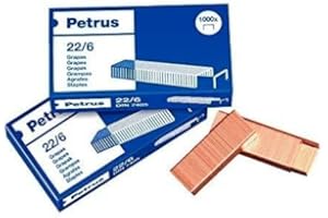 Petrus 55721 - Grapas cobreadas, 22/6, 25 unidades