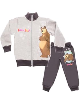 Jungen Mascha und der Bär SPORT-ANZUG leicht GEFÜTTERT zweiteilig, Sweat-Jacke mit langer Hose, GRÖSSE 92, 98,...