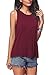 Produktbild Swallowuk Damen Ärmellose Tank Tops Casual Weste Hemdbluse Unterhemd Shirts Bluse Tuniken (L, Weinrot)