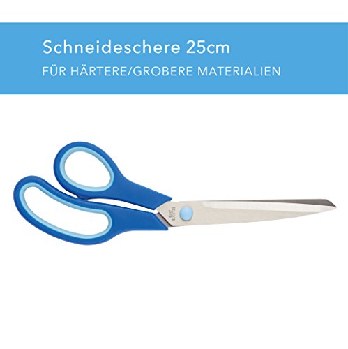 Bestpoint ® Scheren-Set 3-teilig aus gehärtetem Edelstahl mit Gummigriff | bestehend aus Haushaltsschere (Küchenschere/Büroschere), Bastelschere und Schneideschere | auch für Linkshänder - 6