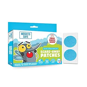 Moskito Safe Natural Mosquito Repellent Patches for Kids| Alcohol and Deet Free | Citronella, Lemon Grass and Neem Oil | 30 Patches