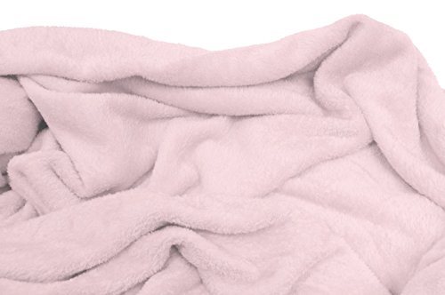 Kuscheldecke Tagesdecke Moderno® Premium XXL Coralfleece Mikrofaser Supersoft Soft Decke Wohndecke Bettüberwurf Sofadecke | Öko Tex Zertifikal 100 | Uni in Hell-Rosa | 150×200 cm - 2