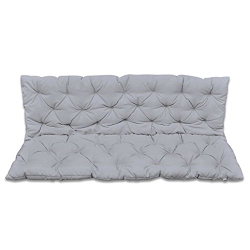 vidaXL Cojín Columpio Balancín Acolchado Rellenado Espuma Gris 150 cm Poliéster