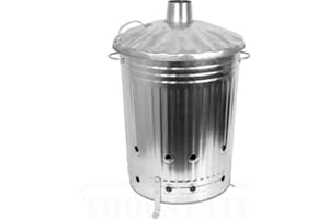 VSL 90 Litre Galvanized INCINERATOR - FIRE - Burner - DUSTBIN - Leaves - Rubbish - Outdoor - with LID