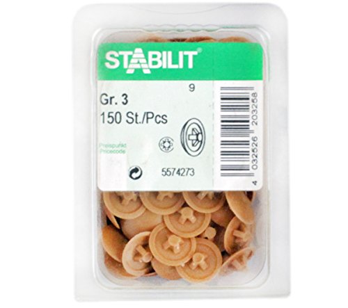 Preisvergleich Produktbild 150 Stk. STABILIT Abdeckkappen Gr.3 Kunststoff Kreuz hellbraun 5574273