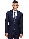 Diseñado en Francia oodji Ultra Hombre Chaqueta Entallada con Acabado Decorativo, Azul, ES 52 / L