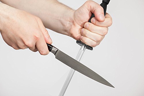 Pazzi Wetzstahl Küchenmesser Schärfer Honen Stahl Schärfstange Edelstahl Metzgerei Stahl 30cm - 7
