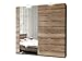 Produktbild Schwebetürenschrank Miro 12 Modernes Kleiderschrank mit Spiegel, Garderobe, Schlafzimmerschrank, Schiebetür Schrank, Schlafzimmer-Set (250 cm/Canyon Eiche, mit Beleuchtung)