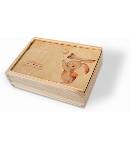 Creative Deco Scatola dei Ricordi Neonato/Nascita Personalizzata Regalo - Femminile per Nascita e Battesimo | Personalizzato Legno per Bambini | Cassetta Portagiochi | per Ragazzo e Ragazza