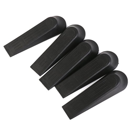 NUOLUX 5pcs Tür Stopper Tür Block Keile (schwarz)