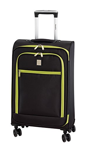 Preisvergleich Produktbild Koffer Trolley Reisekoffer Stoff Zahlenkombinationsschloss Reisekoffer absolutes Leichtgewicht 2,4 kg 70 Liter 75x44x24cm schwarz-grün Zwillingsrollen