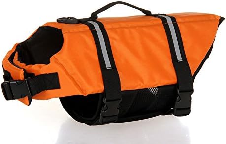 Life Jackets for Dogs, Kimbar Outward Hound Life Jacket, Dog Floatation Vest,Pet Reflective Saver Preserver Life Vest Orange (XL)