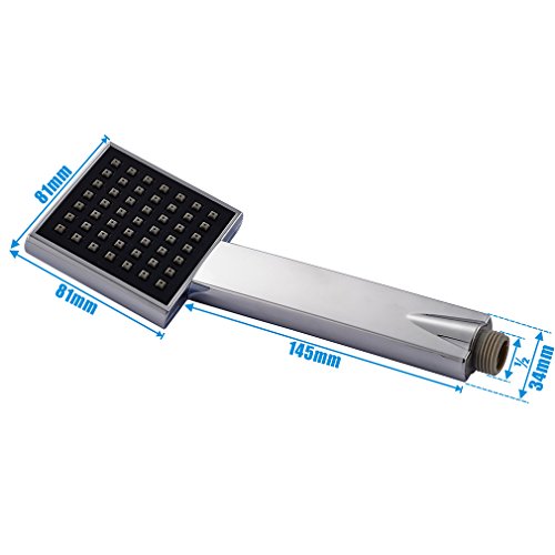 Auralum® Messing & Chrom 81 x 81 mm Handbrause Duschbrause Duschkopf - 3