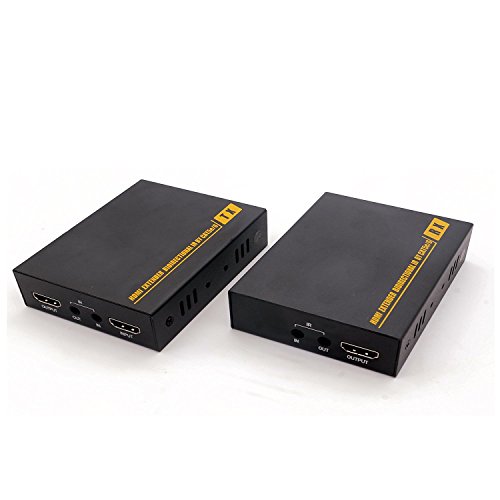 PWA-205P-Extensor de HDMI con 2 Salidas 1080P 60m por Ethernet Red HDMI Splitter con Individual Cable de RJ45 CAT6 6a 7 - Soporta Sky HD Box PC Laptop DVD PS4 - Transmisión de Full HD y de Señal IR