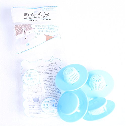 4 Badewanne abflussschutz Haarsieb/Siebkörbchen/Snare/Filter/Stopper Abfall Plug Net Ablauf Bad kitchen-large breitem Rand 5,6 cm Durchmesser blau - 3