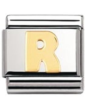 Nomination Composable Classic BUCHSTABEN Edelstahl und 18K-Gold (R) 030101