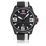 YSCYLY Mann-Sport-Uhr-Wasserdichter Analoger Quarz Passt Mode-3D Vorwahlknopf-Gummi-Bügel-Kalender-Uhr-Multifunktions Analoger Digital-Schock-Beständiges Zufälliges Handgelenk Für Männer Auf,White