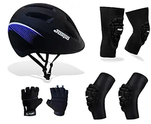 Jaspo Ark Multi-Utility Protection Adjustable for All Age Group (Helmet + Knee+ Elbow+ Palm Protector)