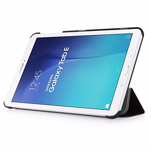 EasyAcc Samsung Galaxy Tab E 9.6 Kunstleder Schutzhülle mit Standfunktion für Samsung Galaxy Tab E T560/T561 (9,6 Zoll) Tablet-PC, Schwarz - 2
