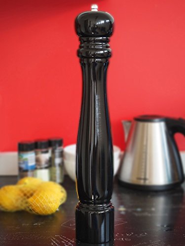 Oramics Pfeffermühle Holz in Schwarz – Höhe: ca. 40 cm – Keramikmahlwerk Gewürzmühle - 2