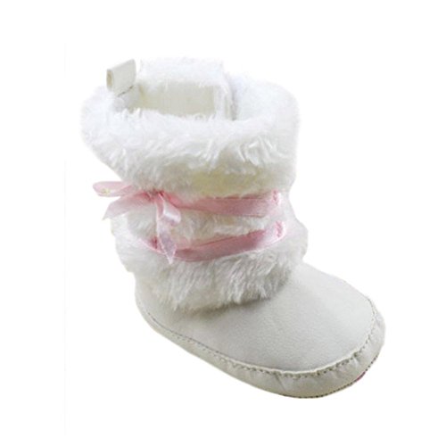 Fairy Season Baby Infant Girls Bowknot Crib Shoes Warm Fleece Prewalker Boots 0-18M