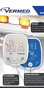 Vermed Physio-Control Multifunction Defibrillator/AED Pads for Adult, One Pair (White)