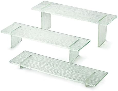 Tablecraft Cristal Collection Acrylic 3 Piece Straight Legs Riser Set 1 3 5 inch