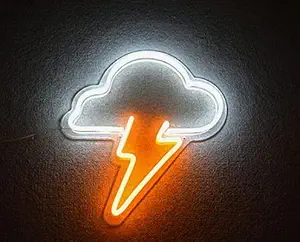 Cloud and Bolt Neon Sign/ Light Neon Sign/ Lights (10x10 inches) Neon LED Light, Decorative Light for Room, Party and Bar??