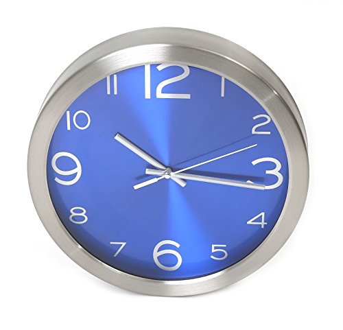 Platinet Midnight Wanduhr – 25 cm – blau/silber - 4