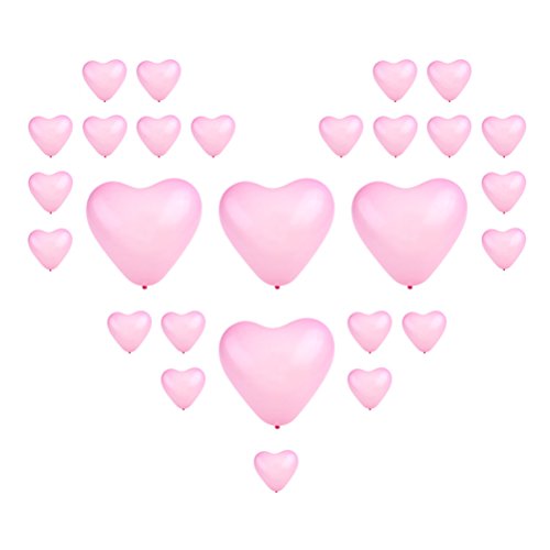 NUOLUX Ballons de coeur,25pcs coeur en forme de ballon pour décoration de fête mariage anniversaire