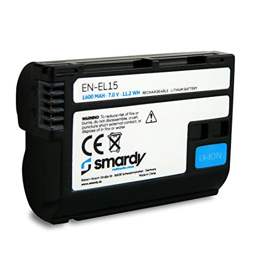 Chargeur EN-EL15   2x smardy Batterie Accu pour Nikon 1 V1 810A D600 D610 D750 D800 D810 D7000 D7100 D7200   