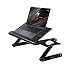 Produktbild Zicosy Lapdesks Notebook Holder Ergonomisch Laptop Ständer Tisch Bett Frühstück Tablett - Ausklappbare Ebenen - Lapdesks Aluminium - Schwarz 7-17.5 Zoll Laptoptisch
