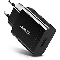 UGREEN Cargador Quick Charge 3.0, Cargador de Red 18W, Cargador Móvil Rápido para Xiaomi Mi A2 A3 Mi9 Mi8 Redmi Note 7 Redmi 5 Plus, Samsung S10 S9 S8 Plus S8 Note 8,BQ Aquaris X2 Pro,Huawei P9,LG G6