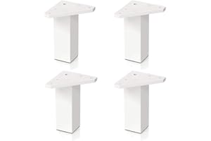 POMOLINE 4 un. Pata pie cuadrada para Mueble en resina plastica abs ANTICORROSION 40x40mm altura 100mm blanco con Tapón contera