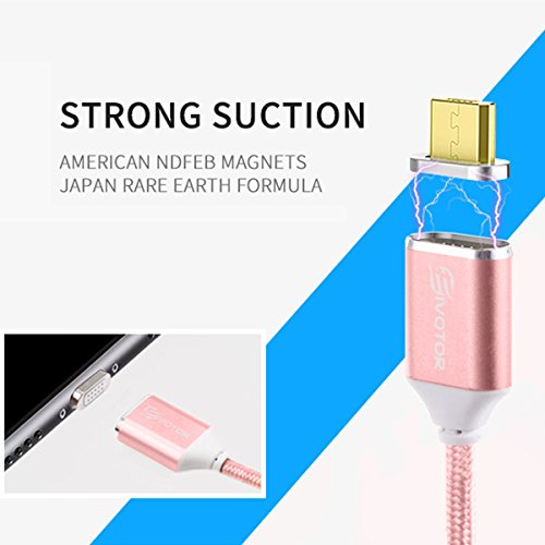 Magnetische Usb Kabel Ladekabel Datenkabel,EIVOTOR Micro USB Kabel Nylon High Speed USB Ladekabel 1m Synchronisierungs Kabel 2.0A Datenkabel Lightning USB Charger Lade Kabel Schnellladekern mit LED und Micro USB Adapter unterstützt schnelles Laden Fast Charge für Android Samsung Sony Huawei LG Smart Handys Tablets Samsung galaxy NOTE 5 - 5