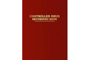 Controlled Drug Recording Book: Controlled Drug Register Log for Hospital Nursing, Nursing Homes, Pharmacies, and More; 8,5x11; Hardcover; Red