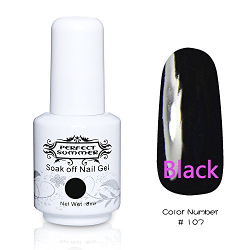 Perfect Summer UV LED Gel aufloesbarer Nagellack Nagelgel Gellack Weiss-schwarz (1 x 8 ml) GPTXB08107
