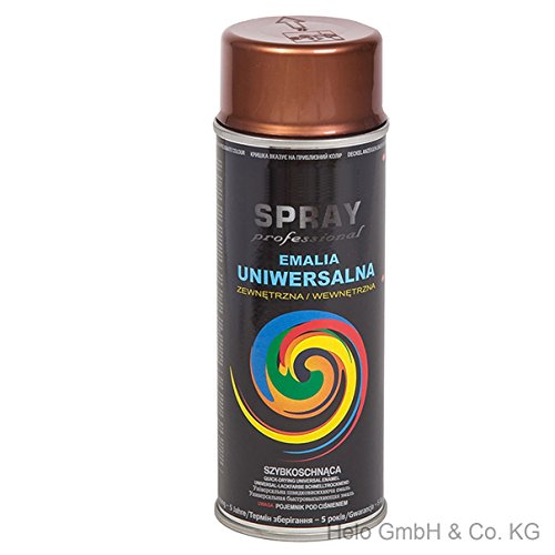 Lackspray (EUR 6,63/L) Spraydose Sprühlack Sprühfarbe verschiedene Farben 400ml (Metallic kupfer)