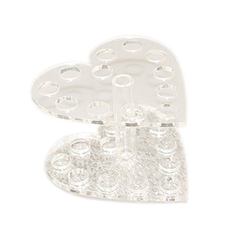 Hrph New Professional Makeup Nail Art 12 Holes Acrylic Gel Nail Brush Pen Holder Heart Gold Rest Stand Display Brushes