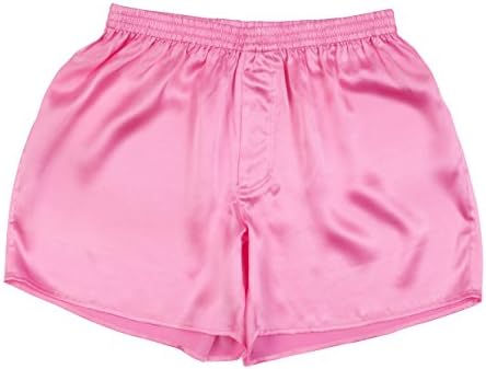 Sexy Pink 100% Charmeuse Silk Mens Boxer Shorts Underwear New