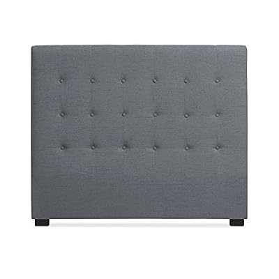 Menzzo Tête de lit Luxor 140cm Tissu Gris