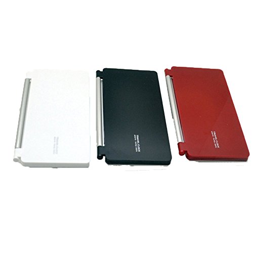 SoleSu Digitalwecker Schreibtisch LCD-Uhr superdünn Clamshell Elektronische Reisewecker mit Thermometer – Rot - 3