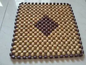 YAMKAY car Bead seat Wooden Cushion Cover pad for Acupressure Sitting in Brown Color (1 pc)