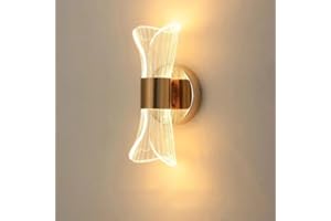 ‎DELIPOP DELIPOP Wandleuchte Innen, 12W Wandlampe Innen LED Warmweiß/Kaltweiß/Neutralweiß, Kreatives Design Wandleuchten Gold für Schlafzimmer Wohnzimmer Korridor Treppenhaus